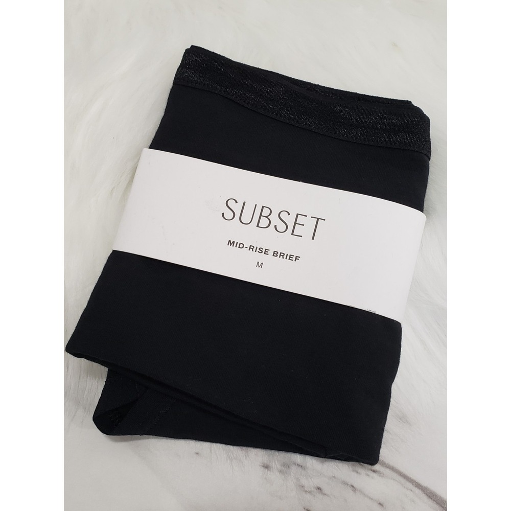 NEW Knickey (now Subset) Women's Organic Cotton Mid-Rise Brief IN BLACK